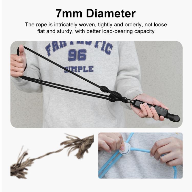 PULUZ Sports Camera Lanyard Long Adjustable Anti-lost Rope for DJI OSMO Pocket 3 / Insta360 X5 (Black) - free shipping - PMC TechLife - Order now!