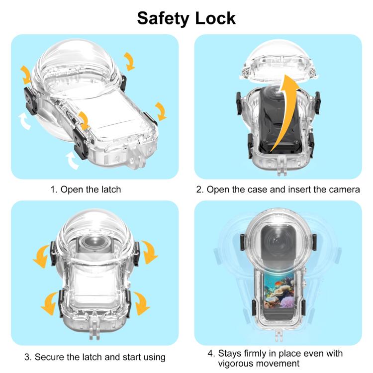 For Insta360 X5 PULUZ 60m Waterproof Sealed Diving Case (Transparent) - free shipping - PMC TechLife - Order now!