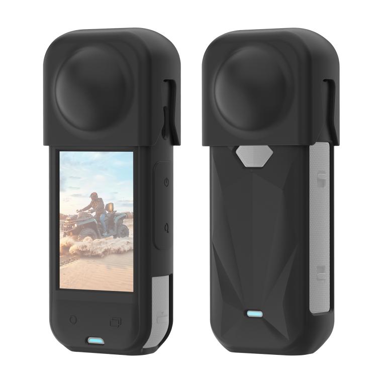 For Insta360 X5 PULUZ Silicone Protective Case with Lens Cover (Black) - free shipping - PMC TechLife - Order now!