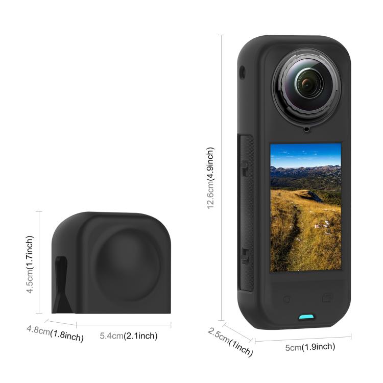 For Insta360 X5 PULUZ Silicone Protective Case with Lens Cover (Black) - free shipping - PMC TechLife - Order now!