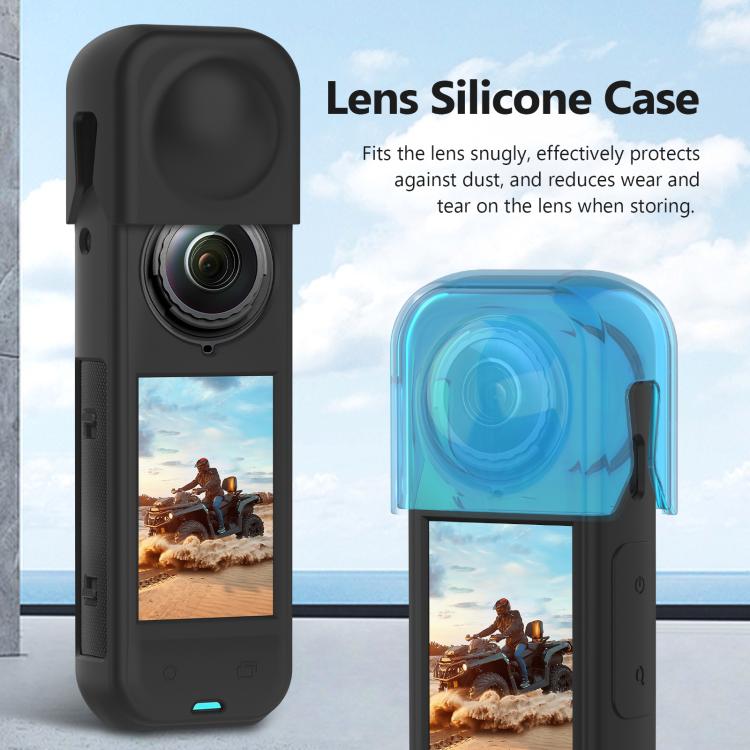 For Insta360 X5 PULUZ Silicone Protective Case with Lens Cover (Black) - free shipping - PMC TechLife - Order now!