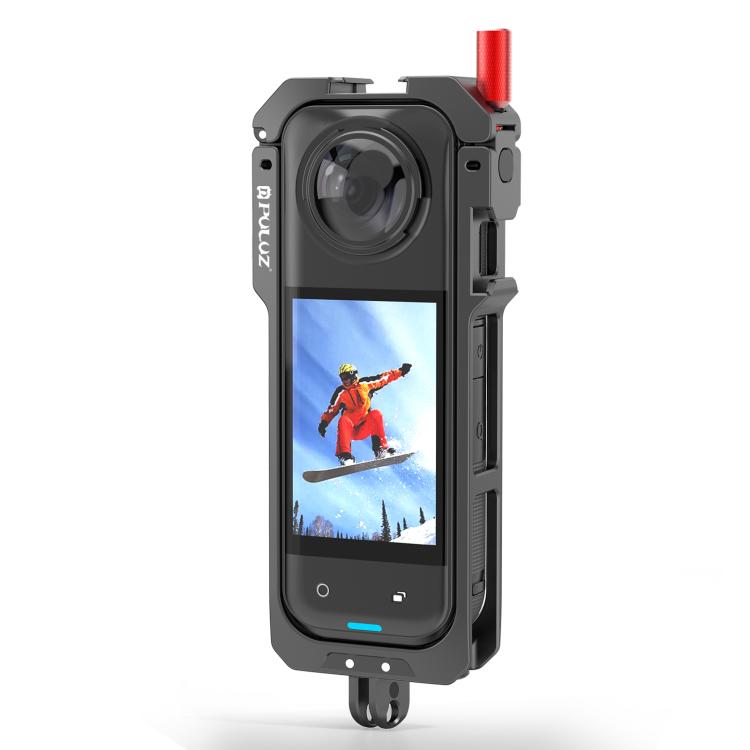 For Insta360 X5 PULUZ Metal Protective Cage Rig Housing Frame with Lens Cover (Black) - free shipping - PMC TechLife - Order now!
