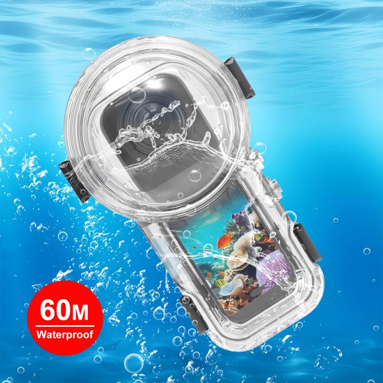For Insta360 X5 PULUZ Quick Release 60m Waterproof Sealed Diving Case (Transparent) - free shipping - PMC TechLife - Order now!