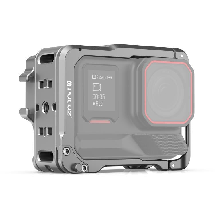 For Insta360 Ace Pro 2 PULUZ Aluminum Alloy Protective Cage Rig Dual Cold Shoe Housing Frame (Silver) - free shipping - PMC TechLife - Order now!