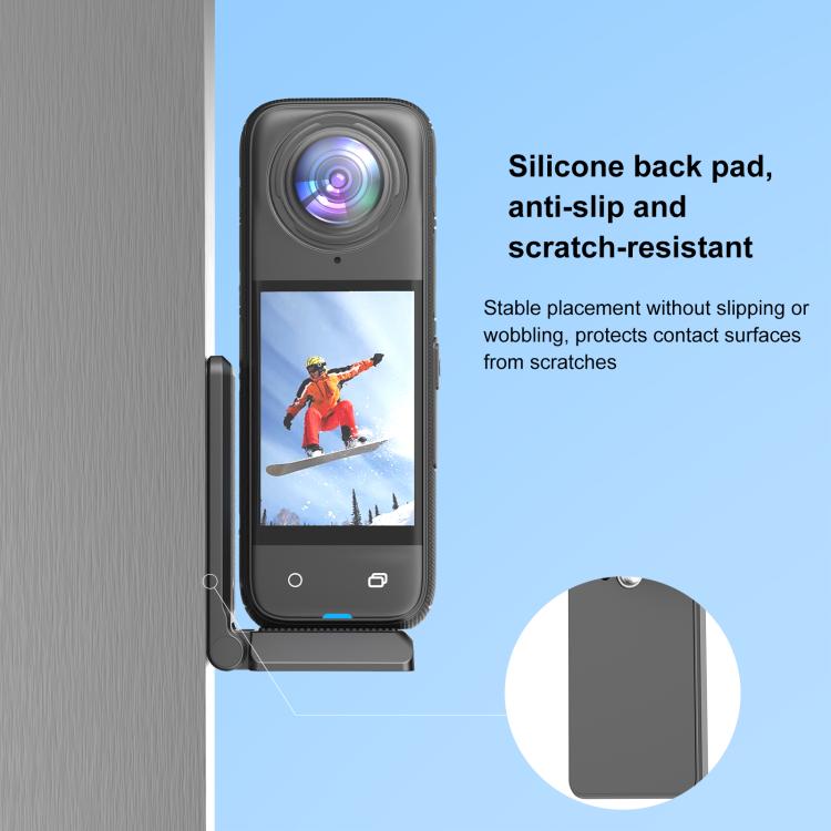 PULUZ Folding Magnetic Mount Base L Bracket For Insta360 X4 / X5 / DJI Pocket 3 (Black) - free shipping - PMC TechLife - Order now!