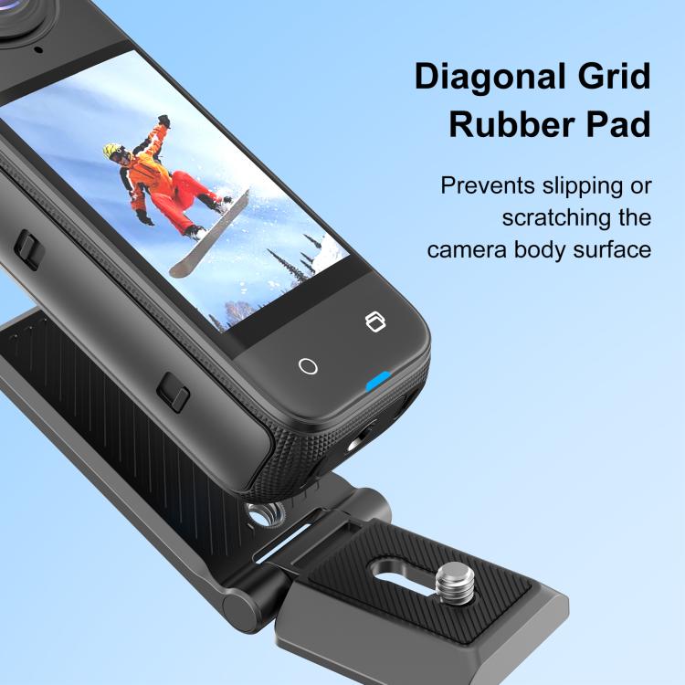 PULUZ Folding Magnetic Mount Base L Bracket For Insta360 X4 / X5 / DJI Pocket 3 (Black) - free shipping - PMC TechLife - Order now!