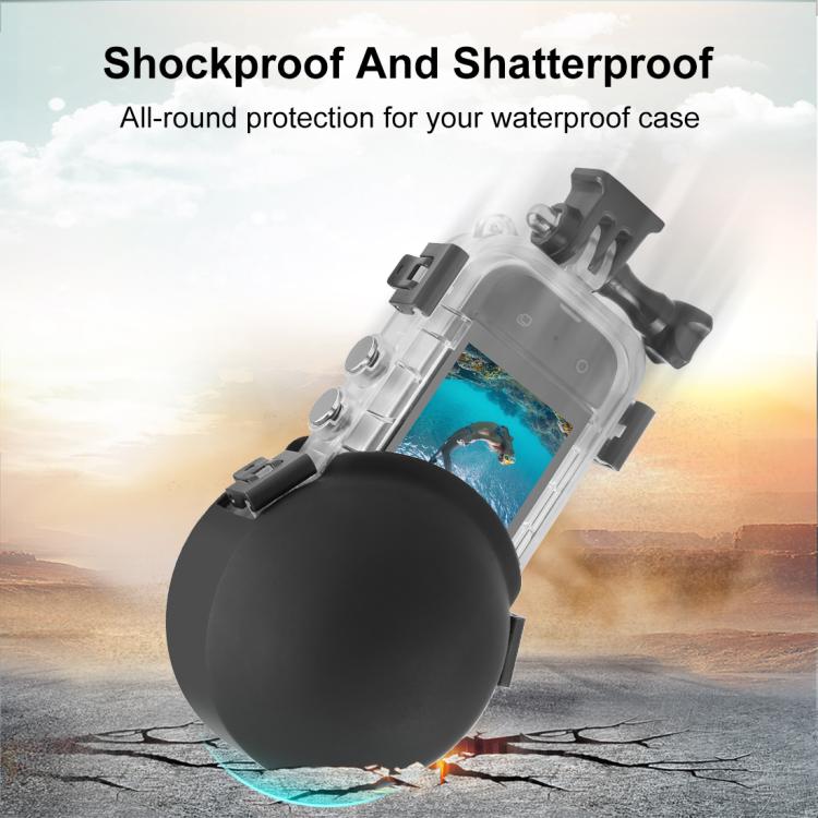 For Insta360 X5 PULUZ Invisible Dive Case Lens Guard Silicone Protective Lens Cap Cover (Black) - free shipping - PMC TechLife - Order now!