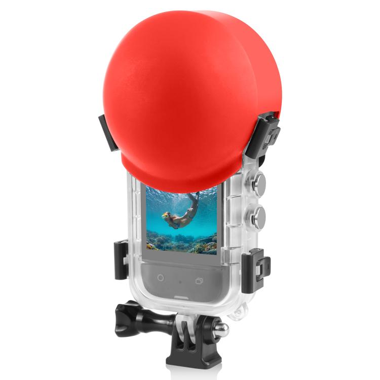 For Insta360 X5 PULUZ Invisible Dive Case Lens Guard Silicone Protective Lens Cap Cover (Red) - free shipping - PMC TechLife - Order now!