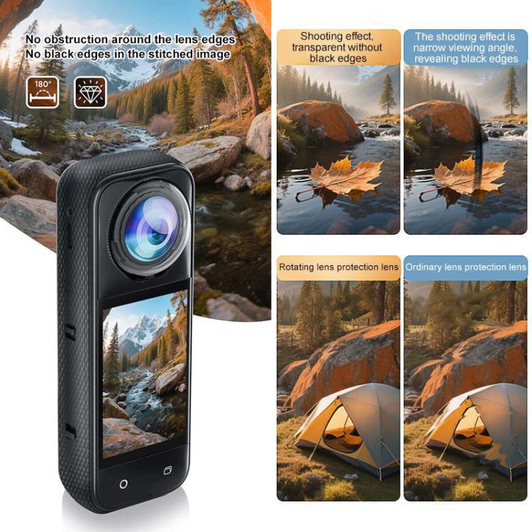 For Insta360 X5 PULUZ Standard Rotation PC Lens Guard  Protective Cover (Transparent) - free shipping - PMC TechLife - Order now!
