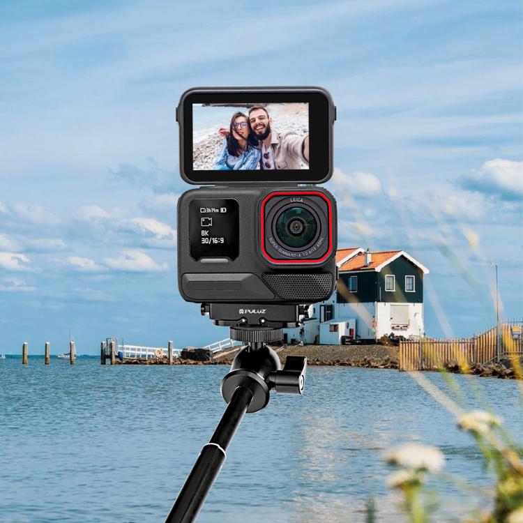 For Insta360 X5 / Ace Pro / Pro 2 PULUZ Aviation Aluminum Quick Release Base Adapter Bracket (Black) - free shipping - PMC TechLife - Order now!