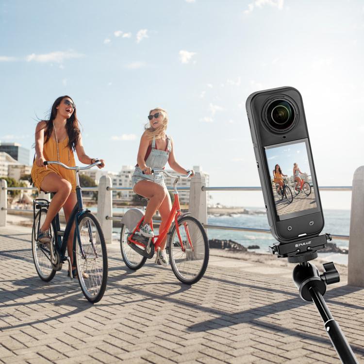 For Insta360 X5 / Ace Pro / Pro 2 PULUZ Aviation Aluminum Quick Release Base Adapter Bracket (Black) - free shipping - PMC TechLife - Order now!