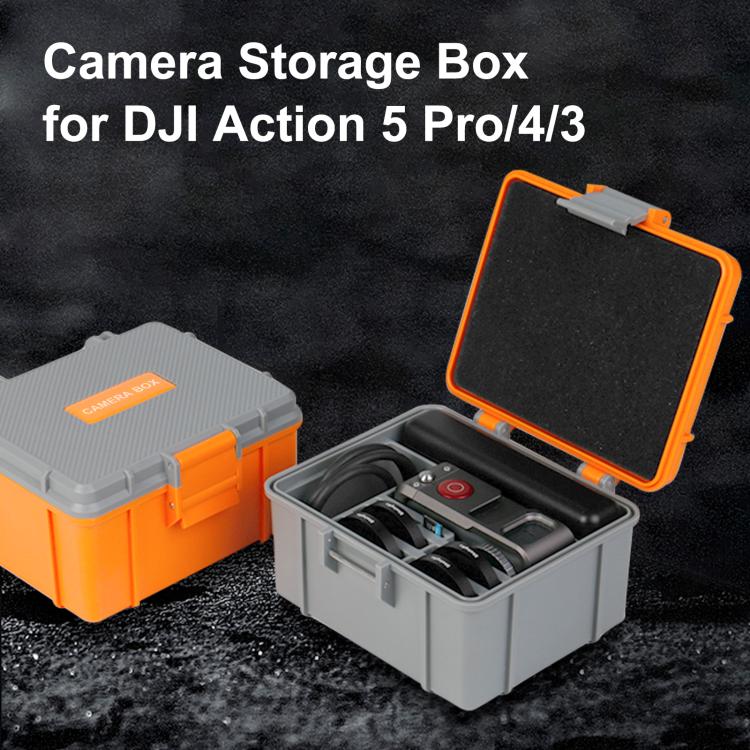 For DJI Osmo Action 5 Pro / 4 / 3 PULUZ Waterproof Hard Carrying Suitcase Outdoor Protective Storage Box (Grey) - free shipping - PMC TechLife - Order now!