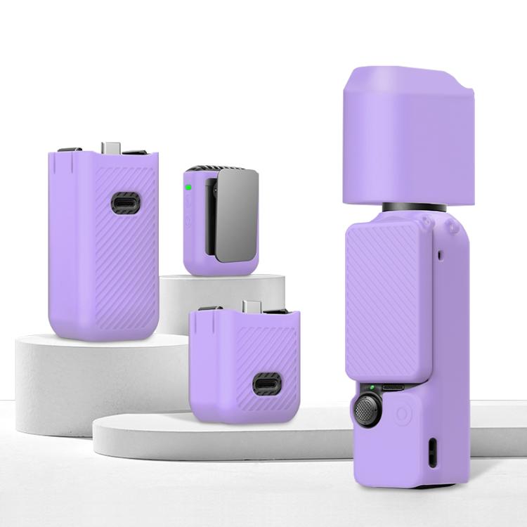 For DJI OSMO Pocket 3 PULUZ 6 in 1 Body Lens Handle Screen Mic Silicone TPU Cover (Purple) - free shipping - PMC TechLife - Order now!