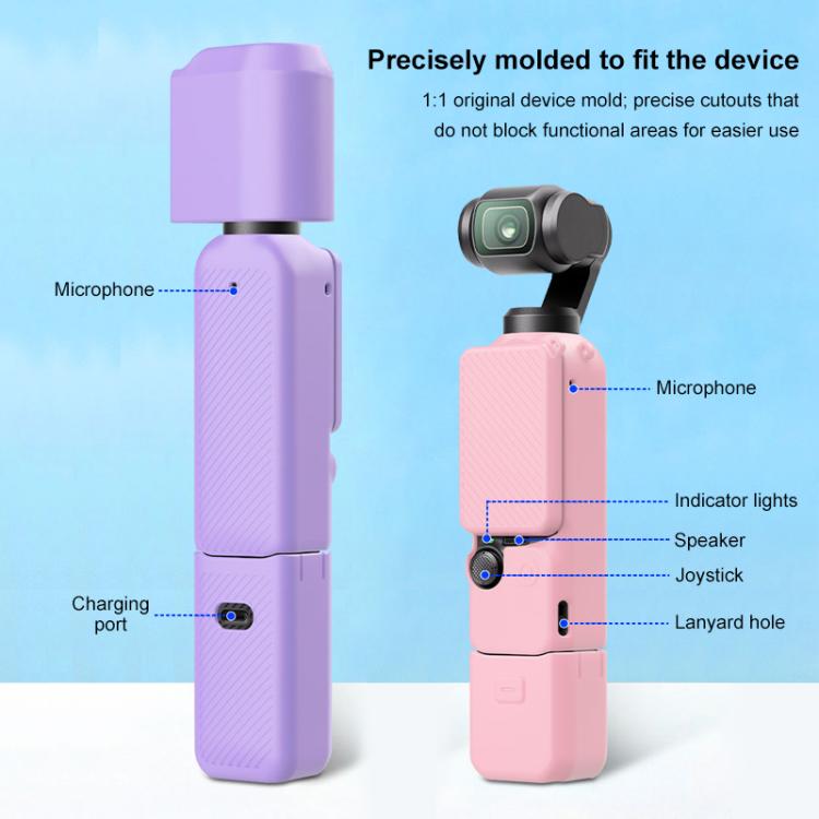 For DJI OSMO Pocket 3 PULUZ 6 in 1 Body Lens Handle Screen Mic Silicone TPU Cover (Purple) - free shipping - PMC TechLife - Order now!