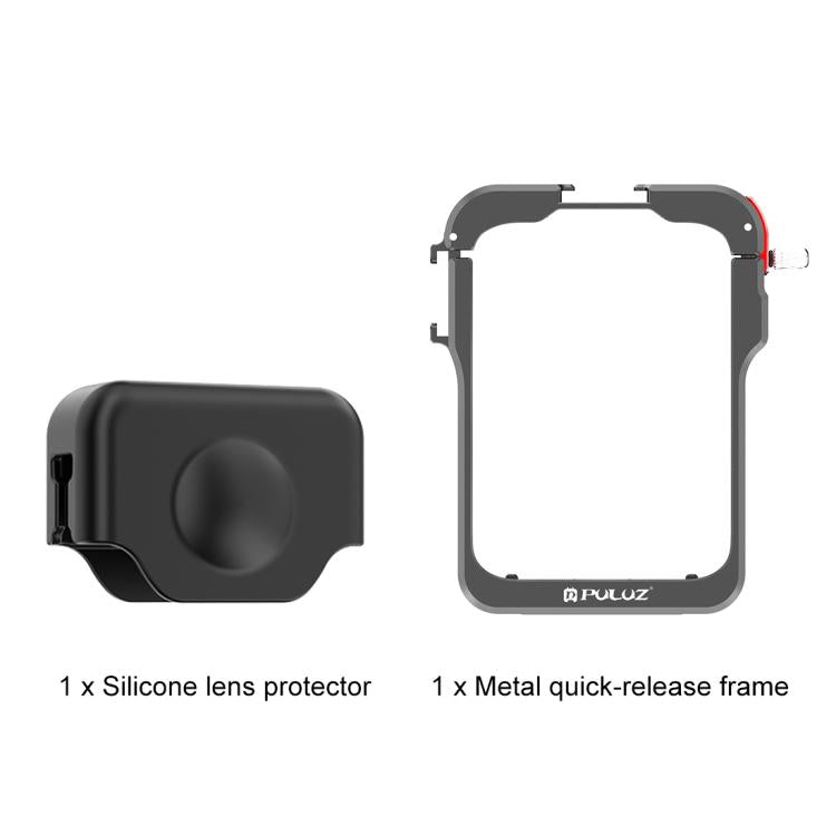 For DJI Osmo 360 PULUZ Aluminum Alloy Protective Cage Expansion Frame with Lens Cover (Black) - free shipping - PMC TechLife - Order now!