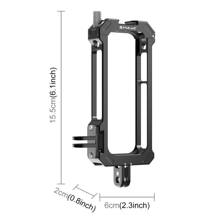 For Insta360 X3 PULUZ Metal Protective Cage Rig Housing Frame with Expand Cold Shoe Base & Tripod Adapter(Black) - free shipping - PMC TechLife - Order now!