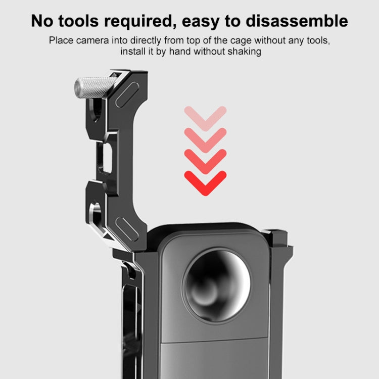 For Insta360 X3 PULUZ Metal Protective Cage Rig Housing Frame with Expand Cold Shoe Base & Tripod Adapter(Black) - free shipping - PMC TechLife - Order now!