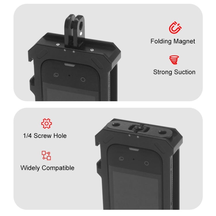 For Insta360 X3 PULUZ Metal Protective Cage Rig Housing Frame with Expand Cold Shoe Base & Tripod Adapter(Black) - free shipping - PMC TechLife - Order now!