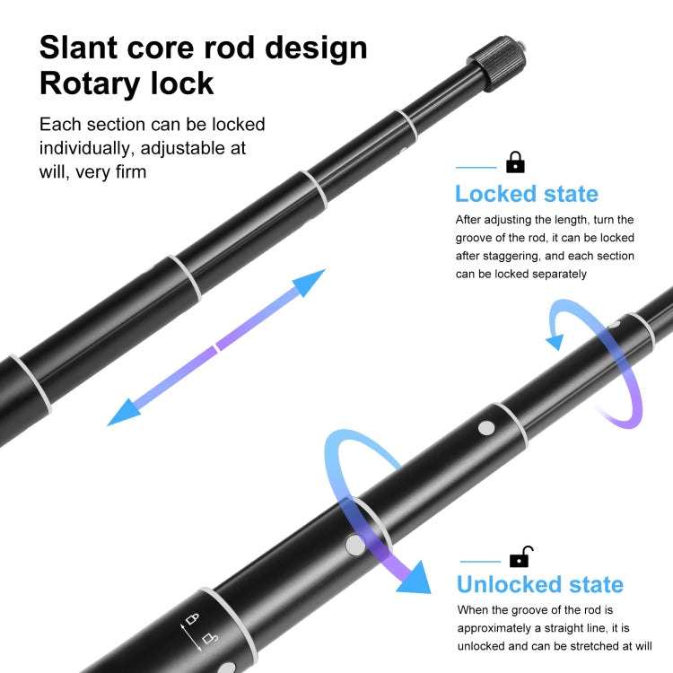 PULUZ 70cm Metal Selfie Stick Monopod with Invisible Adapter Base & Screw for Insta360 One RS / X2 / X3 / DJI Osmo 360 - free shipping - PMC TechLife - Order now!