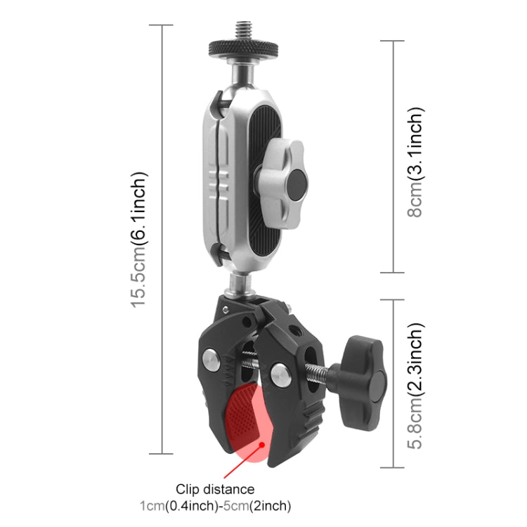 PULUZ Crab Pliers Clip Arm Mount with Phone Clamp for Phone & Sports Camera - Holders by PULUZ | Online Shopping South Africa | PMC TechLife | Buy Now Pay Later Mobicred