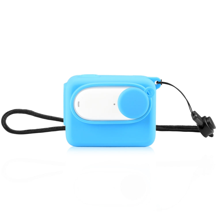 For Insta360 GO 3 PULUZ Camera Charging Case Silicone Case with Lens Cap & Strap (Blue) - Case & Bags by PULUZ | Online Shopping South Africa | PMC TechLife | Buy Now Pay Later Mobicred