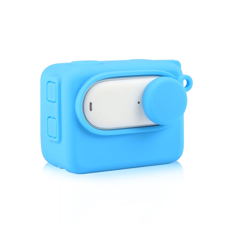 For Insta360 GO 3 PULUZ Camera Charging Case Silicone Case with Lens Cap & Strap (Blue) - Case & Bags by PULUZ | Online Shopping South Africa | PMC TechLife | Buy Now Pay Later Mobicred