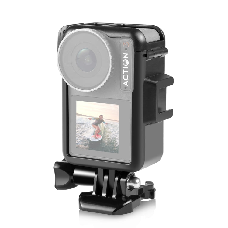 For DJI Osmo Action Pro 5 / 4 / 3 PULUZ Vertical Plastic Protective Frame Cage with Cold Shoes (Black) - free shipping - PMC TechLife - Order now!