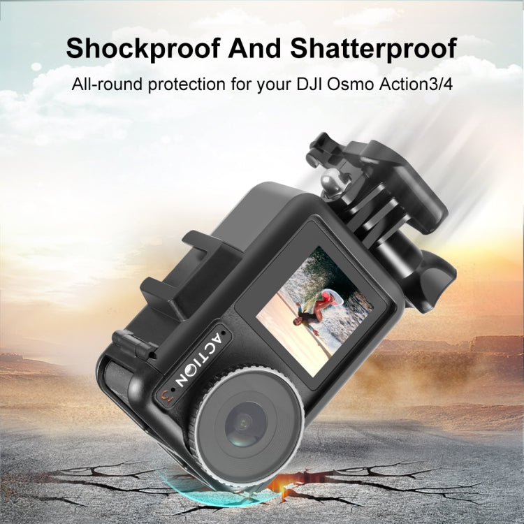 For DJI Osmo Action Pro 5 / 4 / 3 PULUZ Vertical Plastic Protective Frame Cage with Cold Shoes (Black) - free shipping - PMC TechLife - Order now!