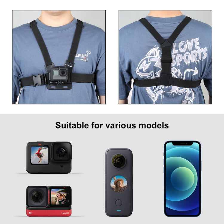 PULUZ  5 in 1 Adjustable Body Mount Belt Chest Strap with Phone Clamp & J Hook Mount & Long Screw Kit - Chest Belt by PULUZ | Online Shopping South Africa | PMC TechLife | Buy Now Pay Later Mobicred