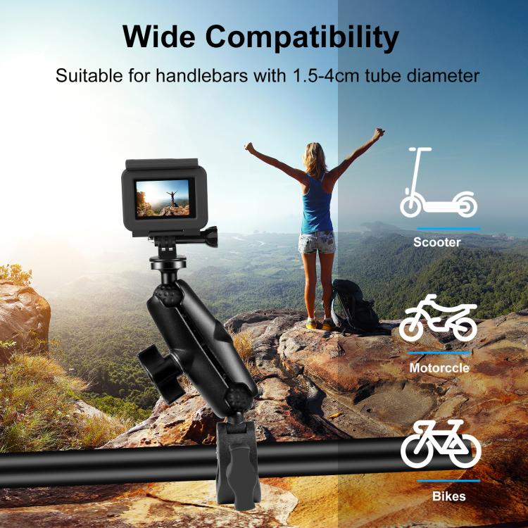 PULUZ Motorcycle Crab Clamp Handlebar Fixed Mount Holder for GoPro and Other Action Cameras(Black) - free shipping - PMC TechLife - Order now!