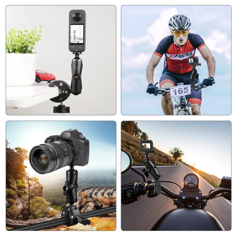 PULUZ Motorcycle Crab Clamp Handlebar Fixed Mount Holder for GoPro and Other Action Cameras(Black) - free shipping - PMC TechLife - Order now!