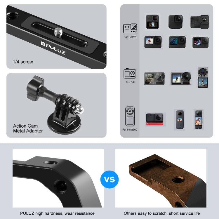 PULUZ Dual Silicone Handles Aluminium Alloy Underwater Diving Rig for GoPro, DJI OSMO Action, Insta360 and Other Action Cameras (Blue) - free shipping - PMC TechLife - Order now!