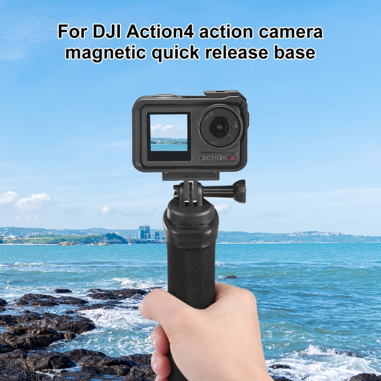 For DJI Osmo Action 5 Pro / 4 / 3 / Osmo 360 PULUZ Magnetic Quick Release Base Expansion Mount (Black) - free shipping - PMC TechLife - Order now!