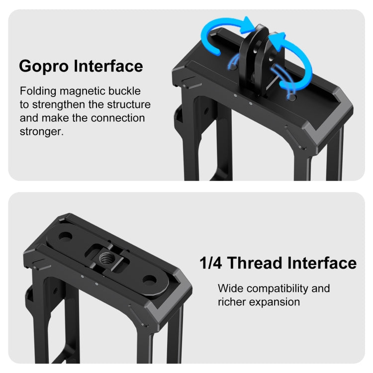 For Insta360 X4 PULUZ Metal Protective Cage Rig Housing Frame with Expand Cold Shoe Base & Tripod Adapter (Black) - Mount & Holder by PULUZ | Online Shopping South Africa | PMC TechLife | Buy Now Pay Later Mobicred