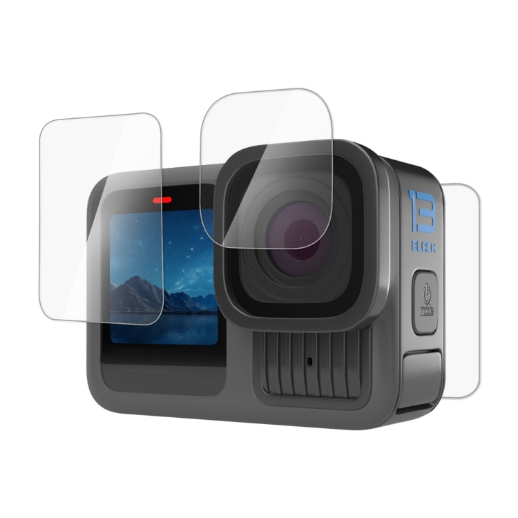 For GoPro HERO13 Black PULUZ 3 in 1 Lens and Front  Back Screen 9H 2.5D Tempered Glass Film (Transparent) - free shipping - PMC TechLife - Order now!