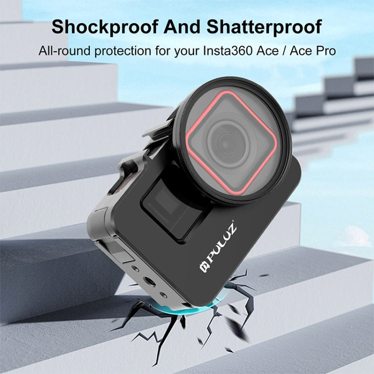 For Insta360 Ace Pro / Ace PULUZ Metal Cage Adapter Frame with 52mm UV Filter & Adapter Ring (Black) - free shipping - PMC TechLife - Order now!