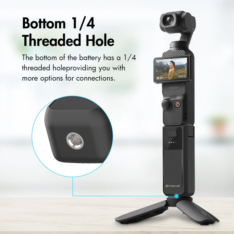 For DJI Osmo Pocket 3 PULUZ High-Capacity 2800mAh Battery Grip (Black) - free shipping - PMC TechLife - Order now!