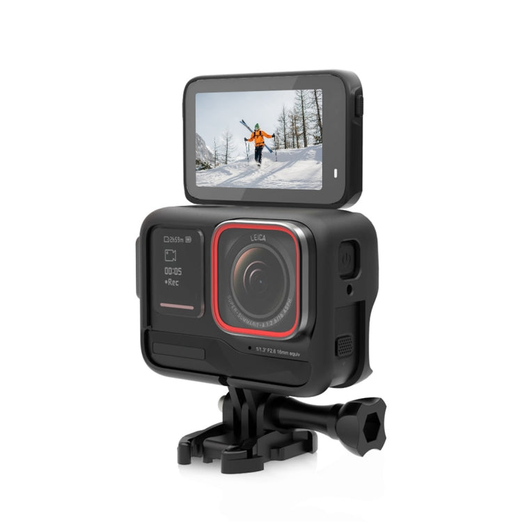 For Insta360 Ace Pro PULUZ Plastic Cage Expansion Adapter Frame with Cold Shoe Base (Black) - free shipping - PMC TechLife - Order now!