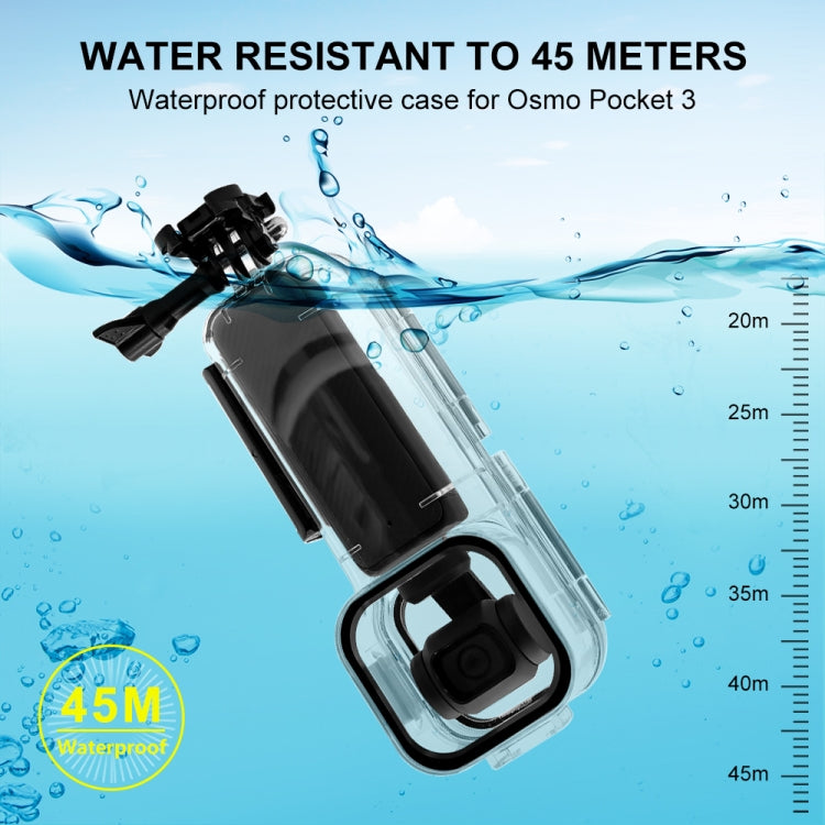 For DJI Osmo Pocket 3 PULUZ 45m Underwater Waterproof Housing Diving Case (Transparent) - Case & Bags by PULUZ | Online Shopping South Africa | PMC TechLife | Buy Now Pay Later Mobicred
