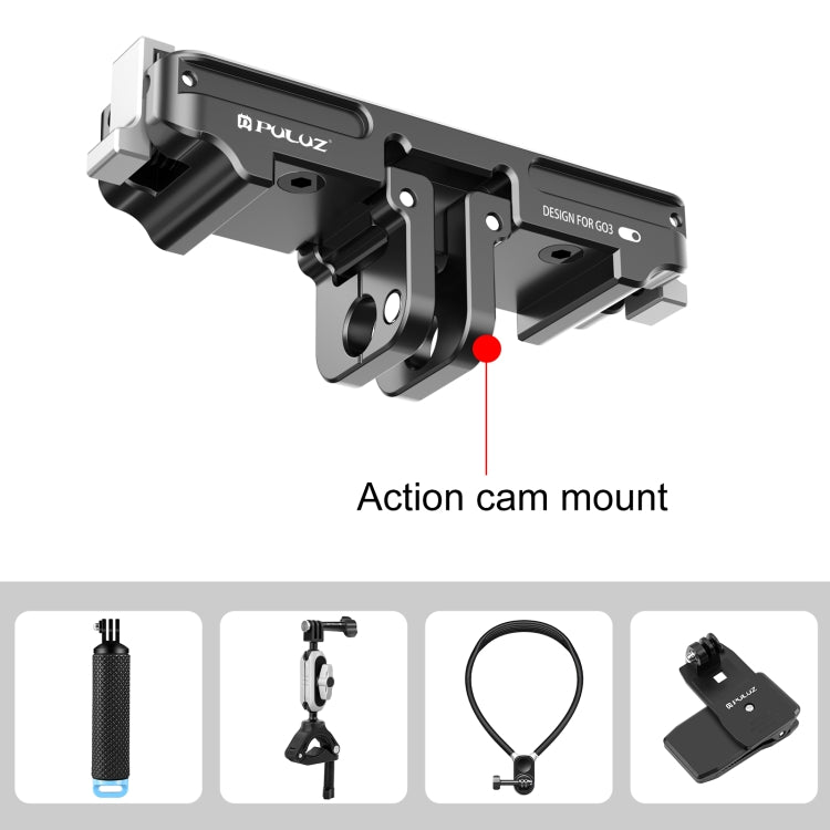For Insta360 GO3 / GO 3S PULUZ Magnetic Aluminum Alloy Quick Release Base Mount (Black) - Others by PULUZ | Online Shopping South Africa | PMC TechLife | Buy Now Pay Later Mobicred