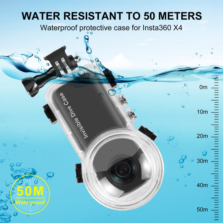 For Insta360 X4 PULUZ 50m Waterproof Sealed Diving Case (Transparent) - free shipping - PMC TechLife - Order now!