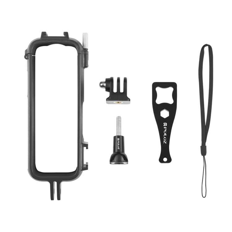 For Insta360 X4 PULUZ Cold Shoe PC Plastic Protective Frame with Adapter Mount & Screw (Black) - Mount & Holder by PULUZ | Online Shopping South Africa | PMC TechLife | Buy Now Pay Later Mobicred