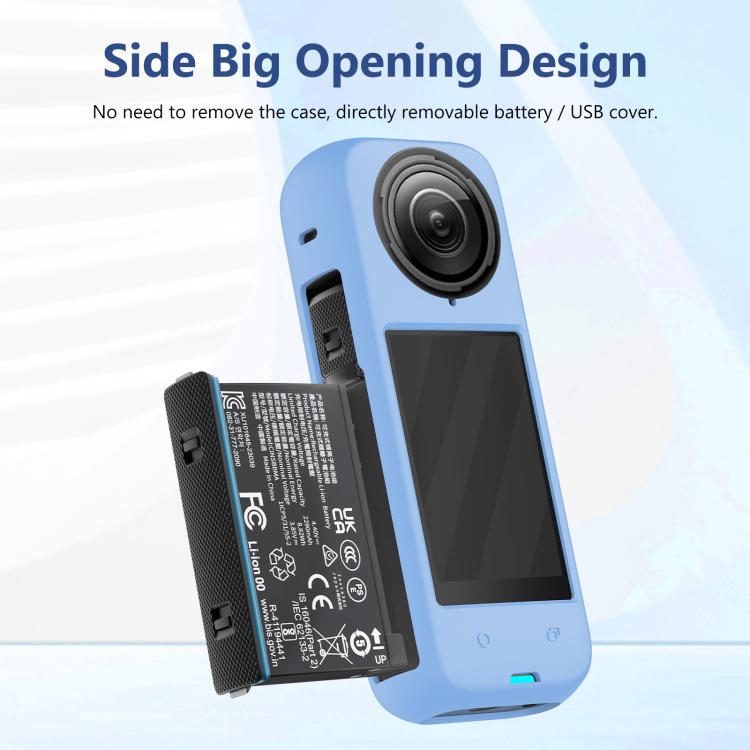 For Insta360 X4 PULUZ Full Body Dust-proof Silicone Protective Case (Blue) - Case & Bags by PULUZ | Online Shopping South Africa | PMC TechLife | Buy Now Pay Later Mobicred