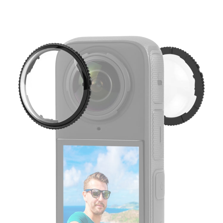 For Insta360 X4 PULUZ Rotation Optical Glass Lens Guard  Protective Cover (Transparent) - free shipping - PMC TechLife - Order now!