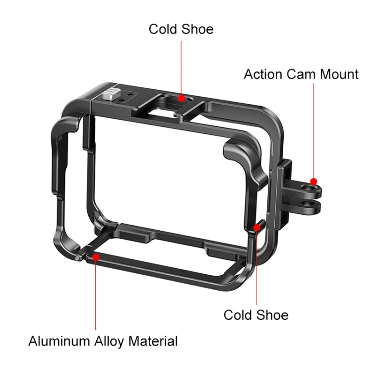 For Insta360 Ace Pro PULUZ Metal Protective Cage Adapter Frame (Black) - Mount & Holder by PULUZ | Online Shopping South Africa | PMC TechLife | Buy Now Pay Later Mobicred