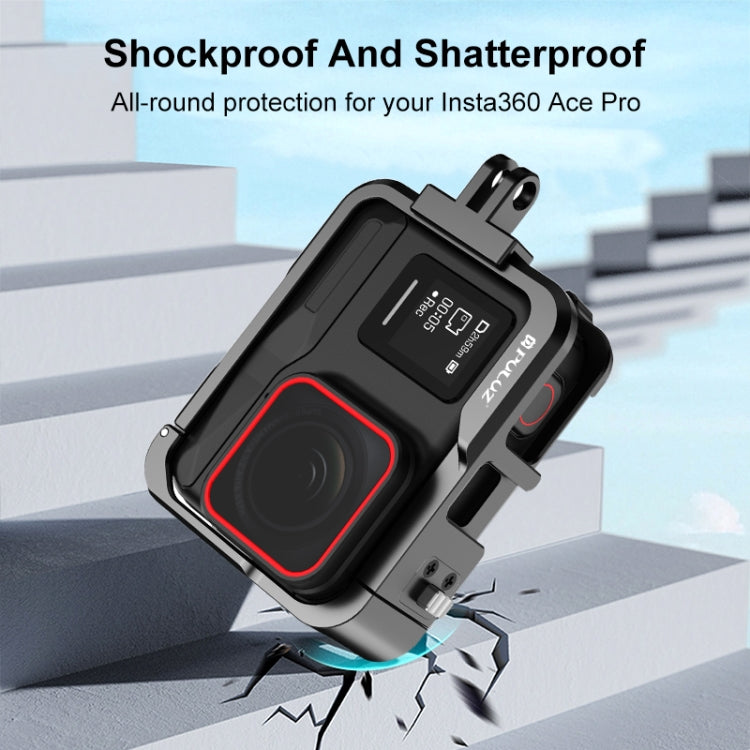 For Insta360 Ace Pro PULUZ Metal Protective Cage Adapter Frame (Black) - Mount & Holder by PULUZ | Online Shopping South Africa | PMC TechLife | Buy Now Pay Later Mobicred