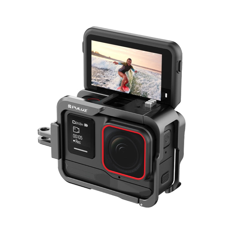 For Insta360 Ace Pro PULUZ Metal Protective Cage Adapter Frame (Black) - Mount & Holder by PULUZ | Online Shopping South Africa | PMC TechLife | Buy Now Pay Later Mobicred