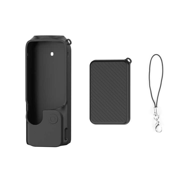 For DJI OSMO Pocket 3 PULUZ  2 in 1 Silicone Cover Case Set with Strap (Black) - Case & Bags by PULUZ | Online Shopping South Africa | PMC TechLife | Buy Now Pay Later Mobicred