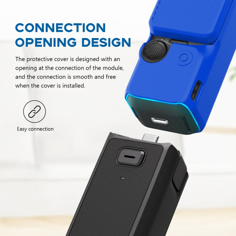 For DJI OSMO Pocket 3 PULUZ  2 in 1 Silicone Cover Case Set with Strap (Blue) - Case & Bags by PULUZ | Online Shopping South Africa | PMC TechLife | Buy Now Pay Later Mobicred