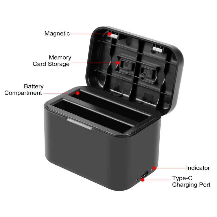 For Insta360 X4 PULUZ Battery Charging Box Battery & Memory Card Storage Case (Black) - Others by PULUZ | Online Shopping South Africa | PMC TechLife | Buy Now Pay Later Mobicred
